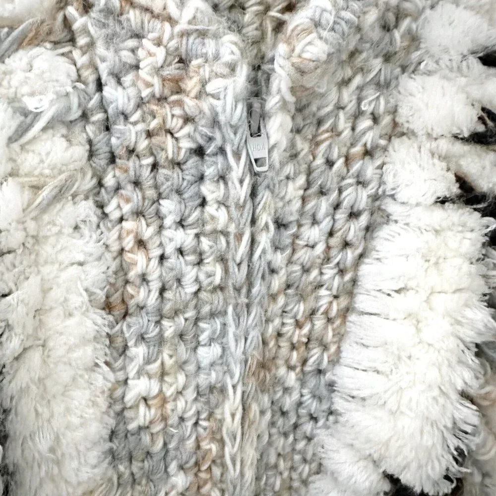 Vintage Le Sweater Chunky Knit Zipper Front Cardigan Size Medium - Picture 5 of 7